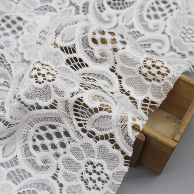 White Floral Lace Fabric HY-02695 — detail 5