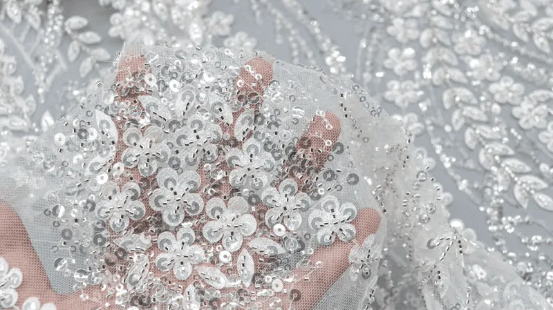Glitter Sequin Lace Fabric 11911# — detail 2