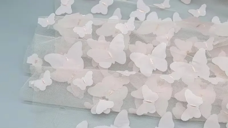 Dimensional Butterfly Tulle Fabric ZD009 — detail 4