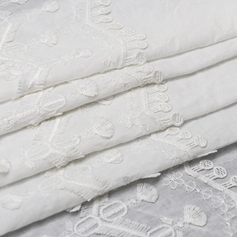 White Geometric Tassel Lace Fabric YT-Q22852 — detail 5