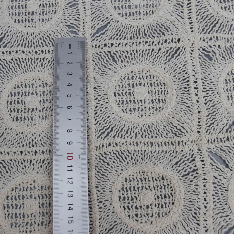 Ivory Square-and-Circle Openwork Lace JY-02666-2 — detail 5