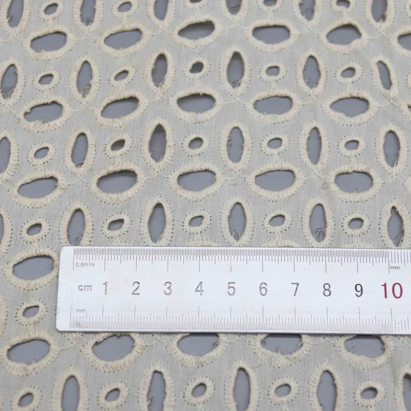 Cream Oval Eyelet Fabric YT26011 — detail 6