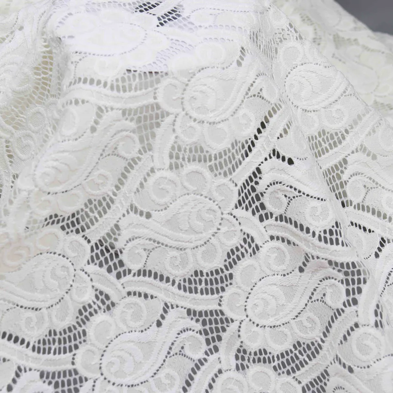 Off White Paisley Floral Lace HY-04495 — detail 2