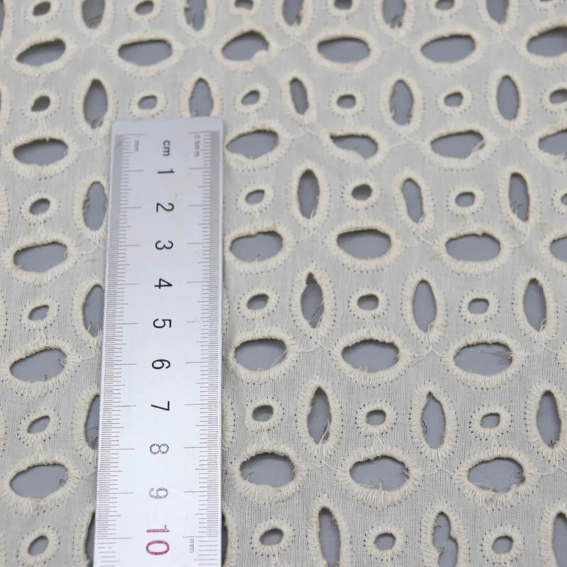 Cream Oval Eyelet Fabric YT26011 — detail 5
