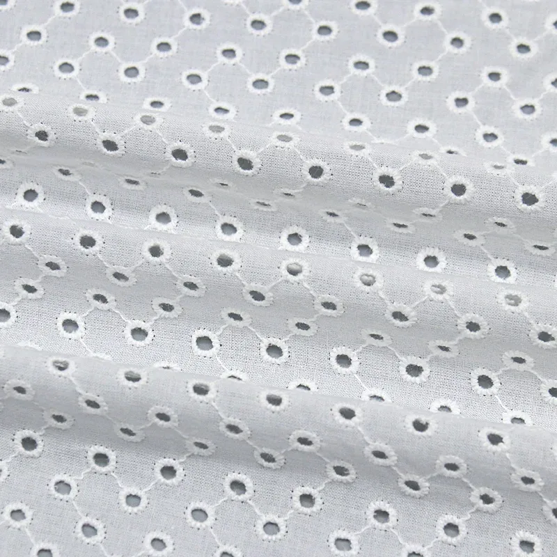 White Cotton Eyelet Fabric YT-ZSL11539A