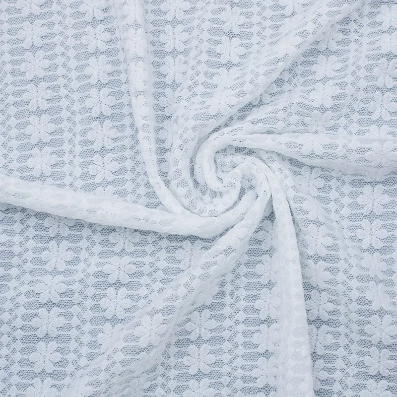 White Floral Bridal Lace Fabric JC1317 — detail 3