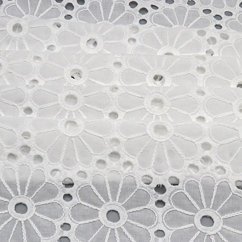White Cotton Eyelet Lace Fabric YT-q19QSYPD-82 — detail 3