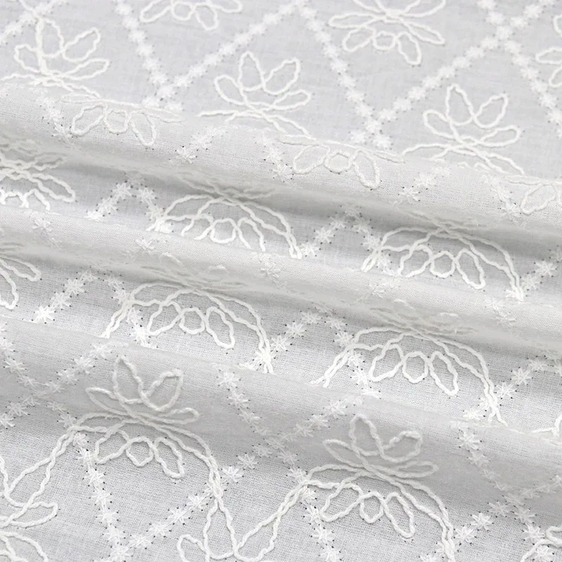 Embroidered Cotton Lace Fabric YT-Q24661