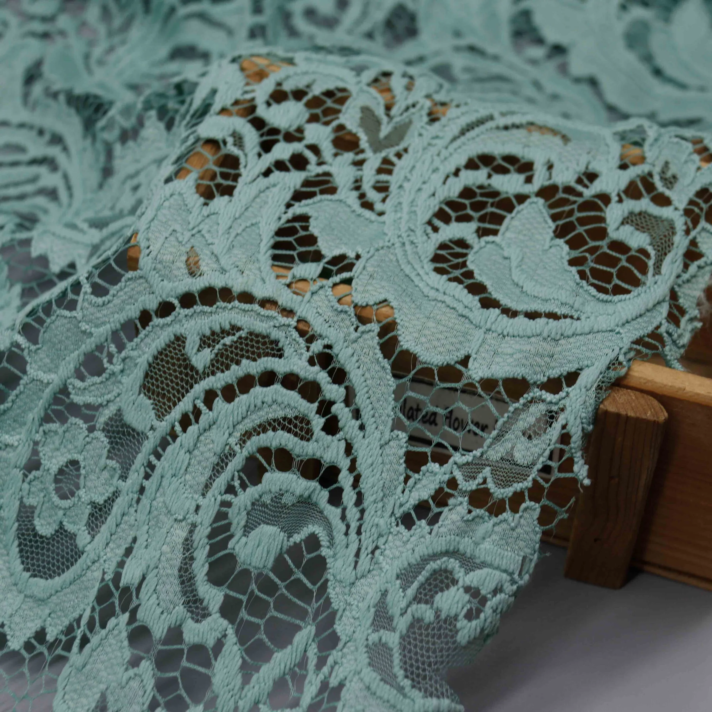 Mint Botanical Lace Fabric HY-10060