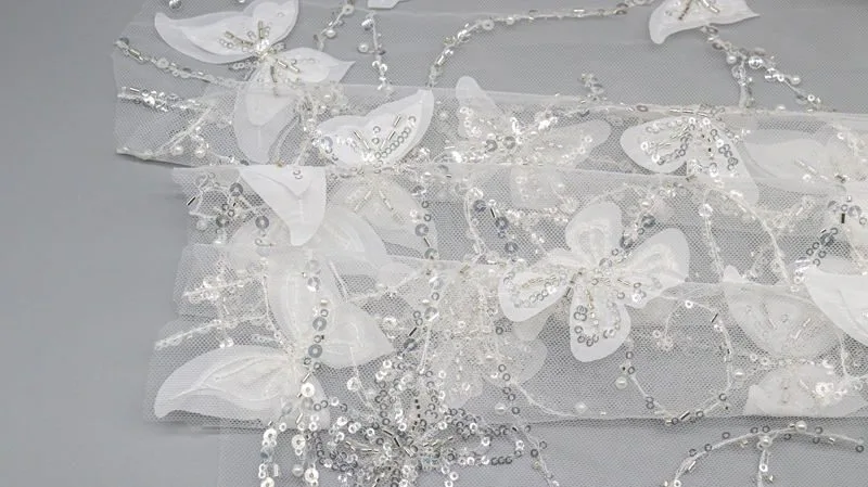 Butterfly Bead and Sequin Mesh Fabric 10978# — detail 4