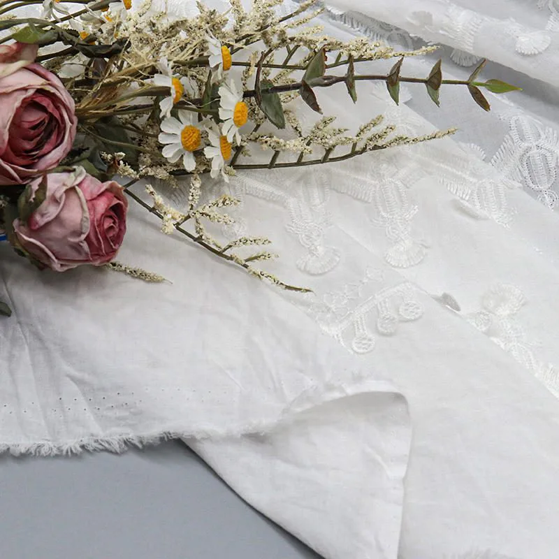 White Geometric Tassel Lace Fabric YT-Q22852 — detail 6