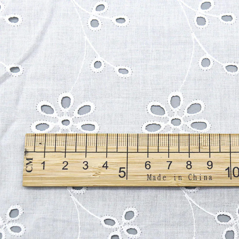 Floral Eyelet Cotton Fabric M027289B — detail 3