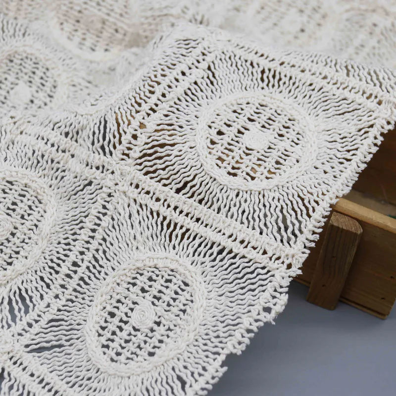 Ivory Square-and-Circle Openwork Lace JY-02666-2 — detail 2