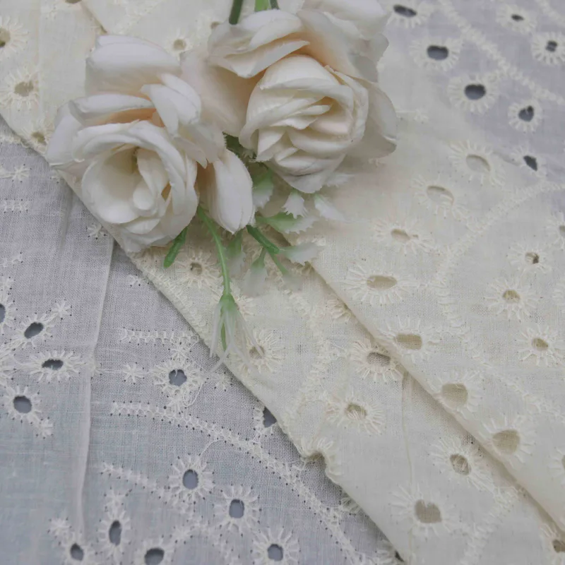 Ivory Paisley Eyelet Fabric YT26003 — detail 6