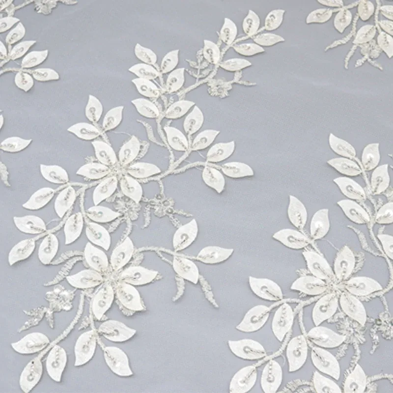 Vine Sequin Tulle Lace Fabric ZD-001