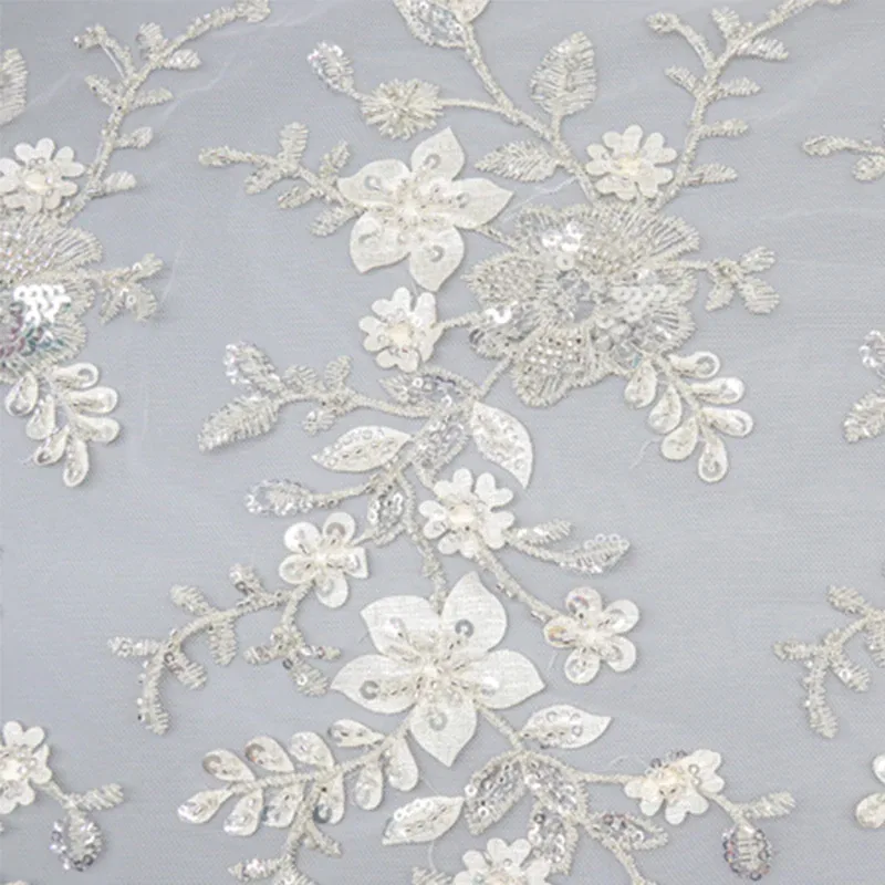 Floral Sequin Tulle Fabric 683