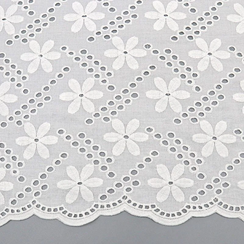 White Daisy Eyelet Fabric YT-Q23834