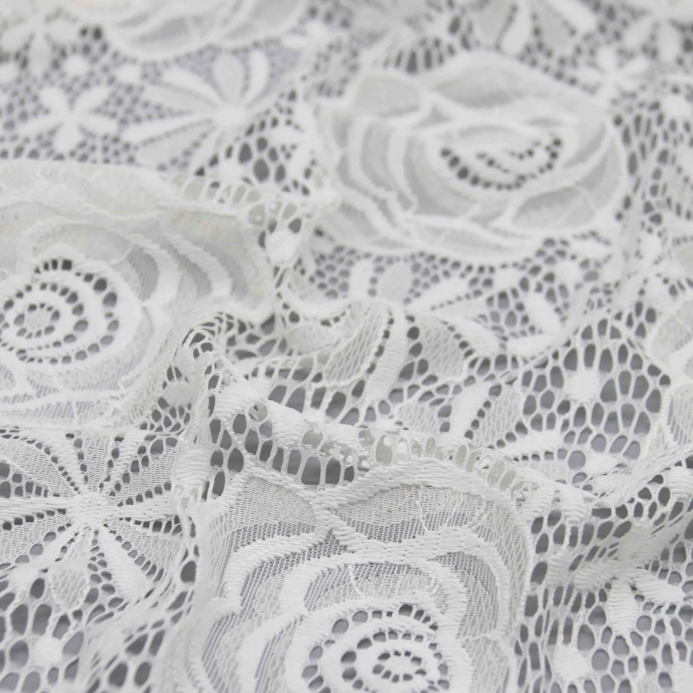 Ivory Rose Lace Fabric HY-01895