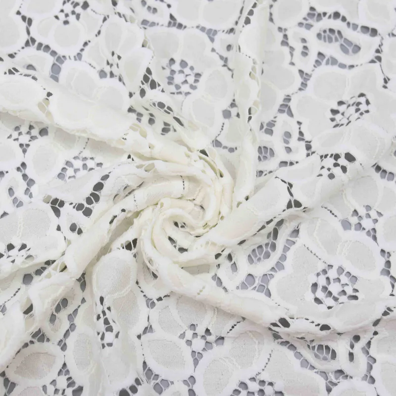 Off-White Clustered Floral Openwork Lace HY-53210 — detail 4