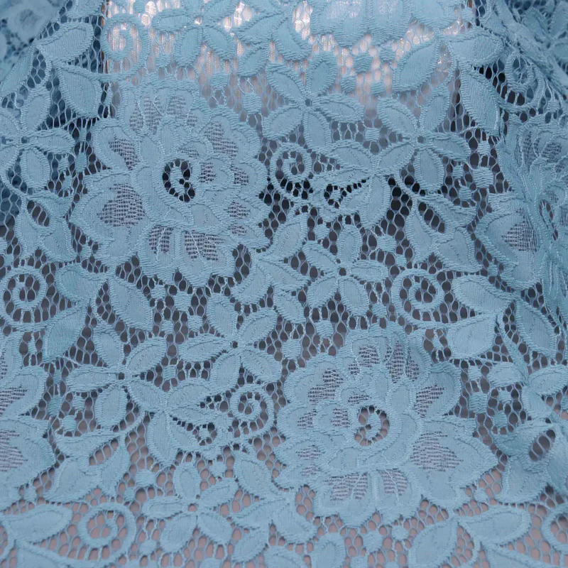 Sky Blue Raised Floral Lace HY-05171 — detail 3