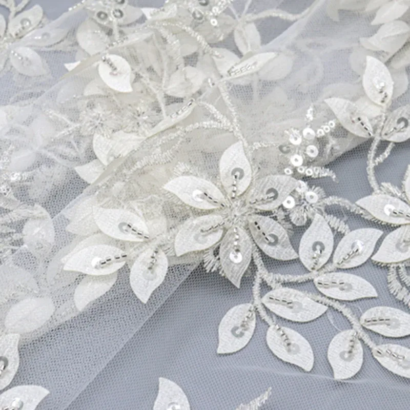 Vine Sequin Tulle Lace Fabric ZD-001 — detail 3