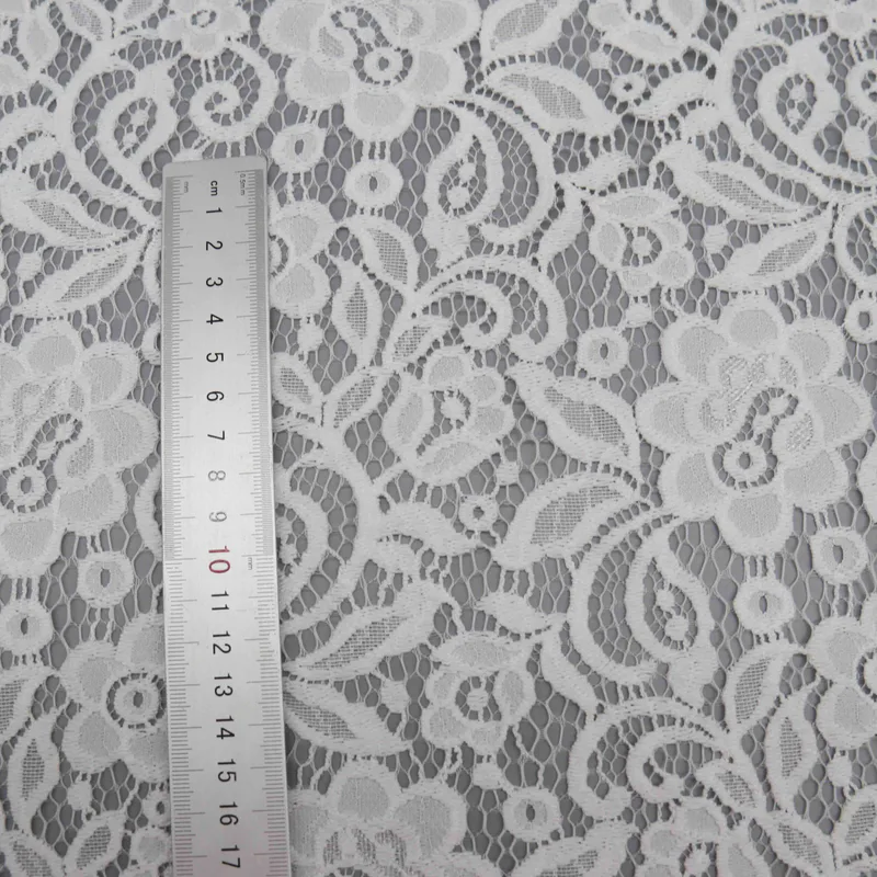 Off White Corded Floral Lace HY-05071-2 — detail 5