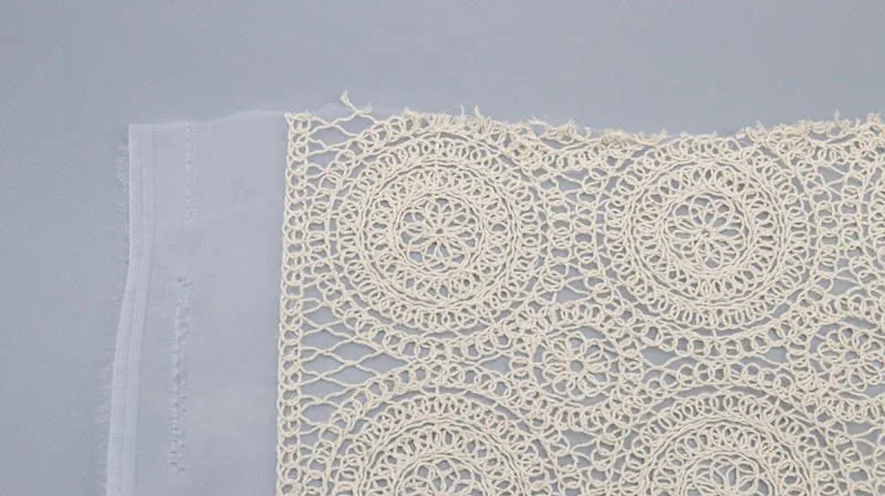 Geometric Embroidered Lace Fabric Z246245 — detail 3