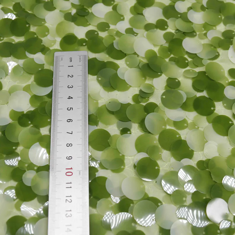 Sage to White Disc Sequin Mesh YT26077-2 — detail 6
