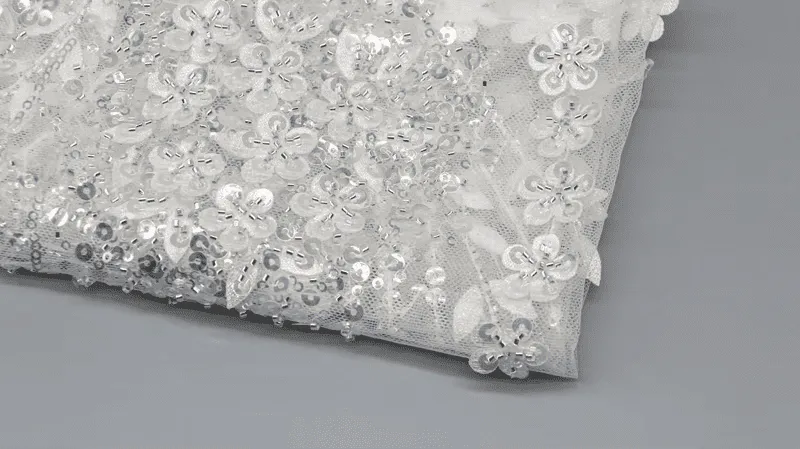 Glitter Sequin Lace Fabric 11911# — detail 3