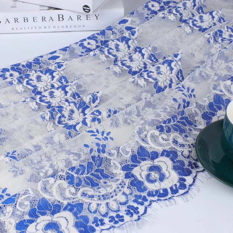 Royal Blue Floral Lace Fabric 5125 — detail 5
