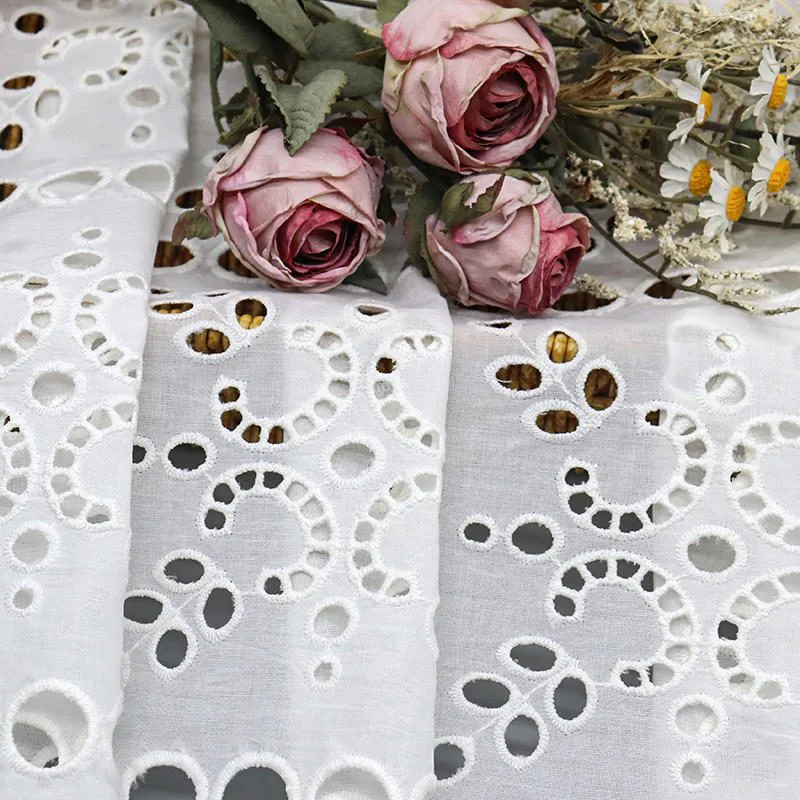Geometric Cotton Eyelet Fabric YT-q24164-1 — detail 3