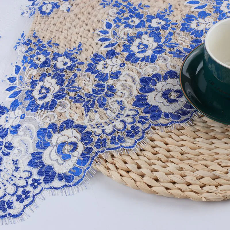 Royal Blue Floral Lace Fabric 5125 — detail 3