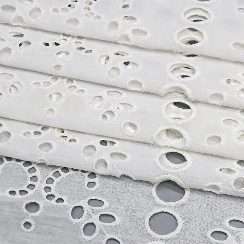 Geometric Cotton Eyelet Fabric YT-q24164-1 — detail 5