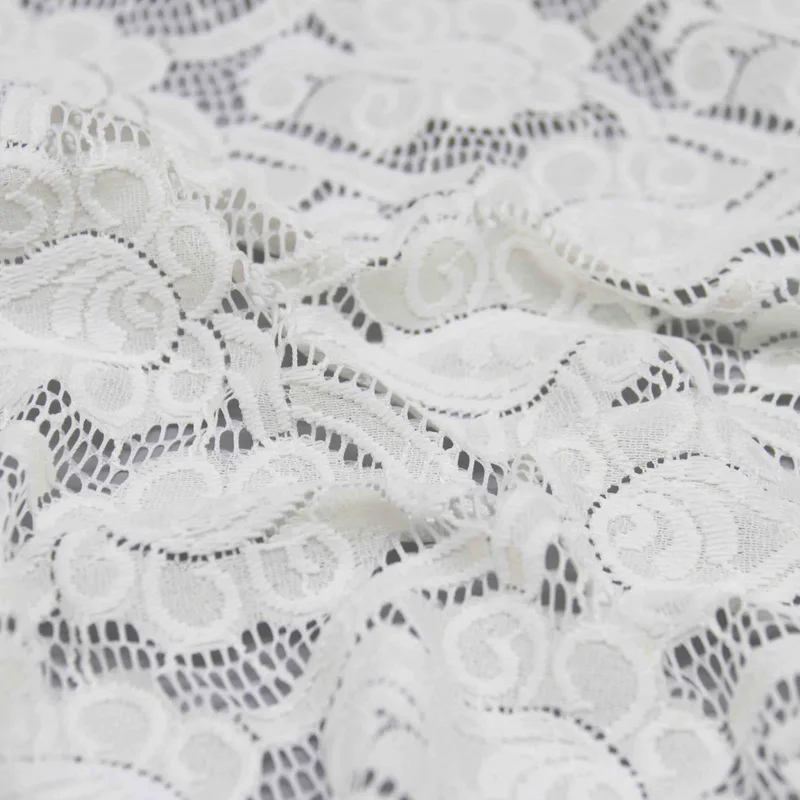 Off White Paisley Floral Lace HY-04495 — detail 4