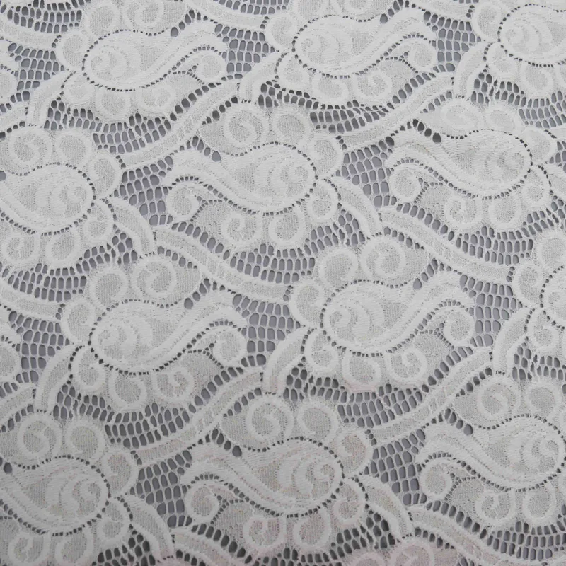 Off White Paisley Floral Lace HY-04495 — detail 5