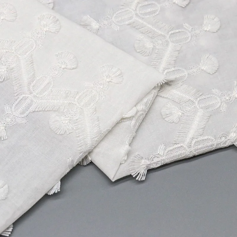 White Geometric Tassel Lace Fabric YT-Q22852 — detail 4