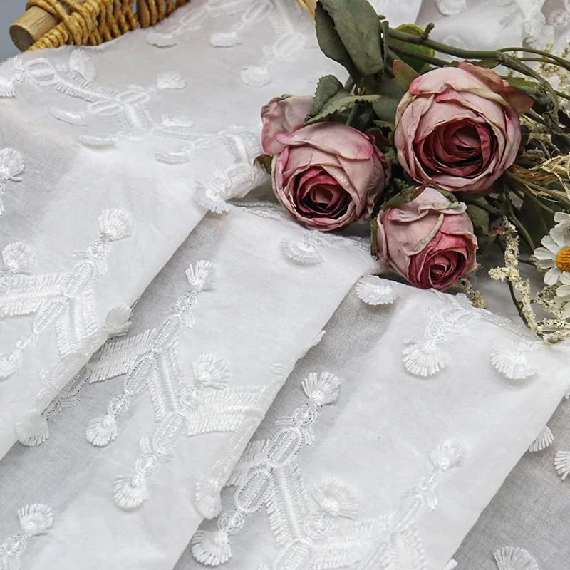White Geometric Tassel Lace Fabric YT-Q22852 — detail 2
