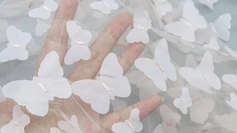 Dimensional Butterfly Tulle Fabric ZD009 — detail 3