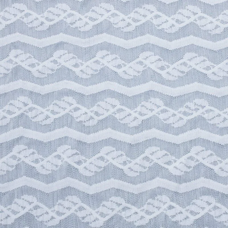 White Wavy Pattern Mesh Lace Fabric JC-1318