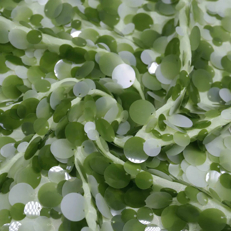 Sage to White Disc Sequin Mesh YT26077-2 — detail 4