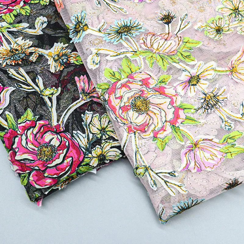 Rose Embroidered Lace Fabric WJ10170A