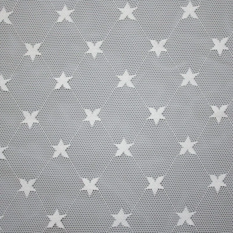 White Star Pattern Mesh Lace Fabric JC-1255