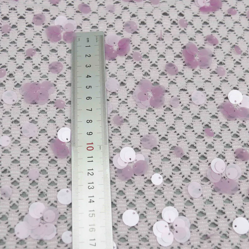 Lavender Floral Sequin Openwork Knit YT260610 — detail 6