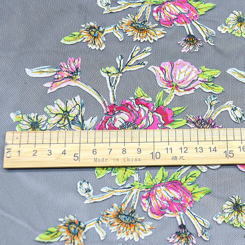Rose Embroidered Lace Fabric WJ10170A — detail 3