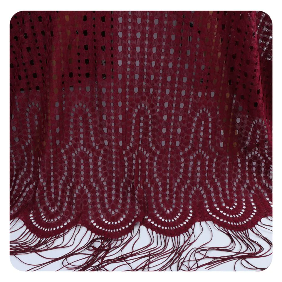 Floral Lace Fabric with Fringe Detail 4293