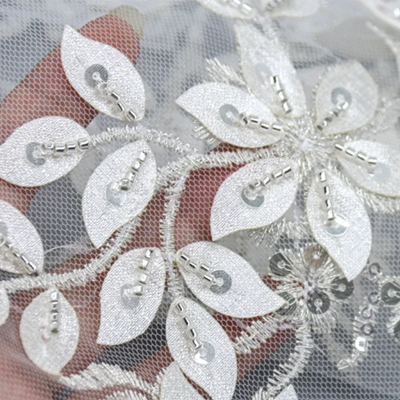 Vine Sequin Tulle Lace Fabric ZD-001 — detail 5