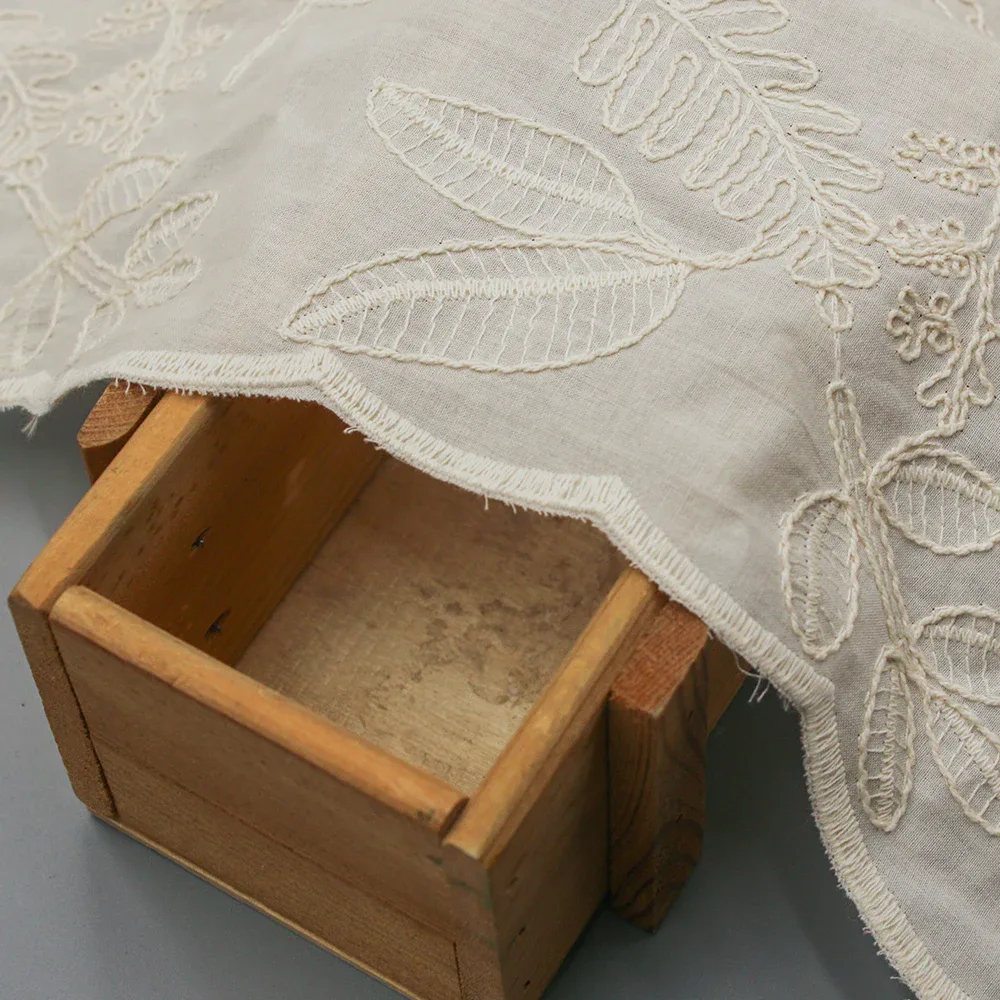 White Eyelet Embroidered Cotton Fabric BLE5024