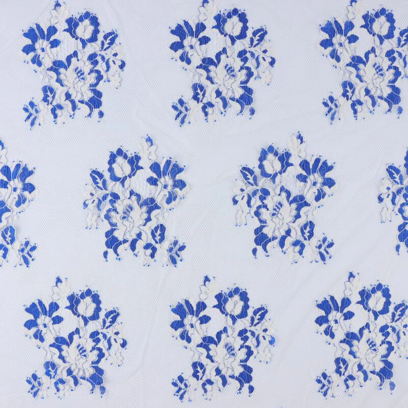 Royal Blue Floral Lace Fabric 5125 — detail 4