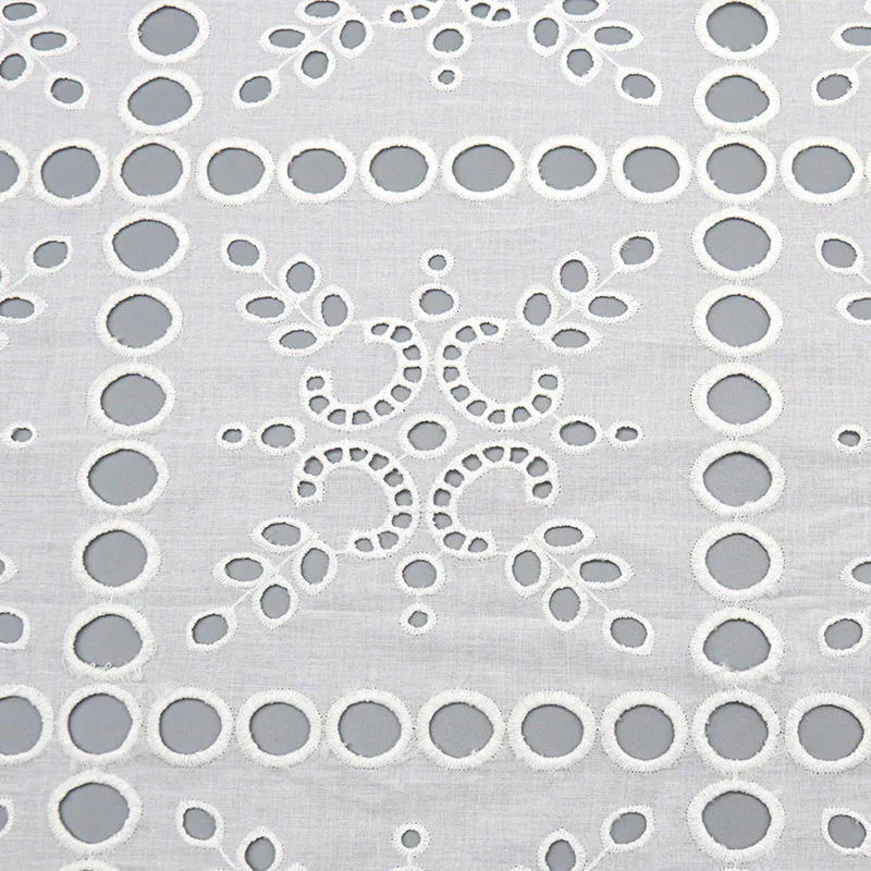 Geometric Cotton Eyelet Fabric YT-q24164-1