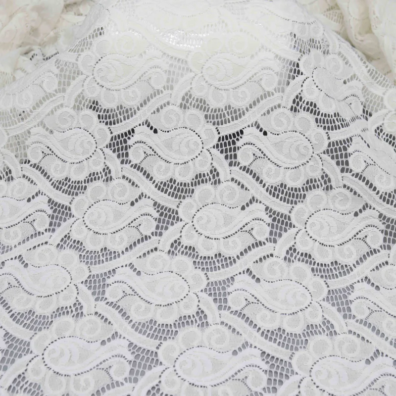Off White Paisley Floral Lace HY-04495 — detail 3
